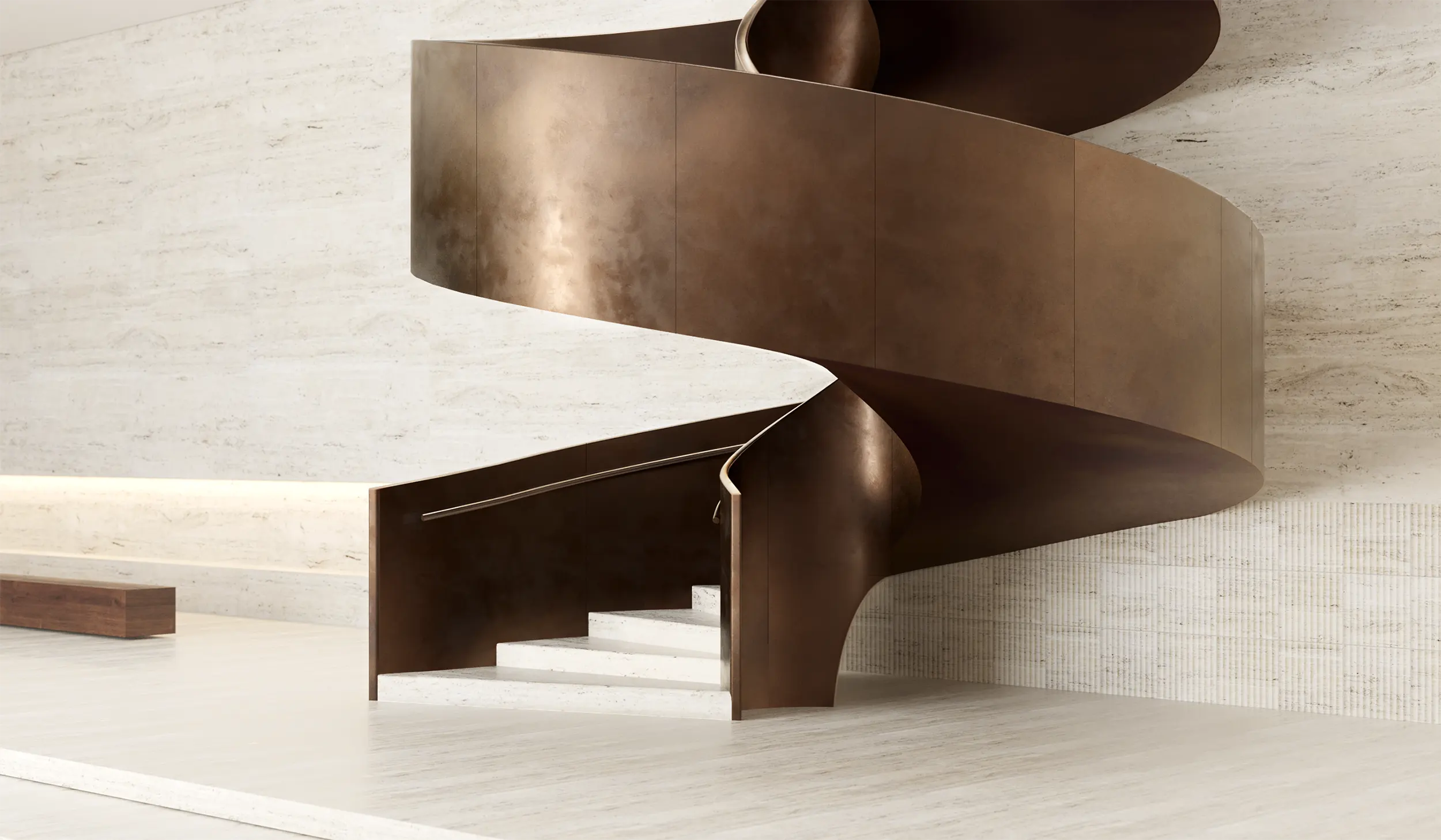 double helix bronze marretti staircase